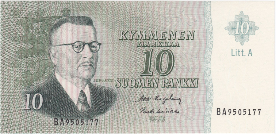 10 Markkaa 1963 Litt.A BA9505177